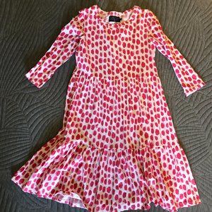 Pink dot long sleeve Danica dress Duffield Lane EUC, empire waist XS